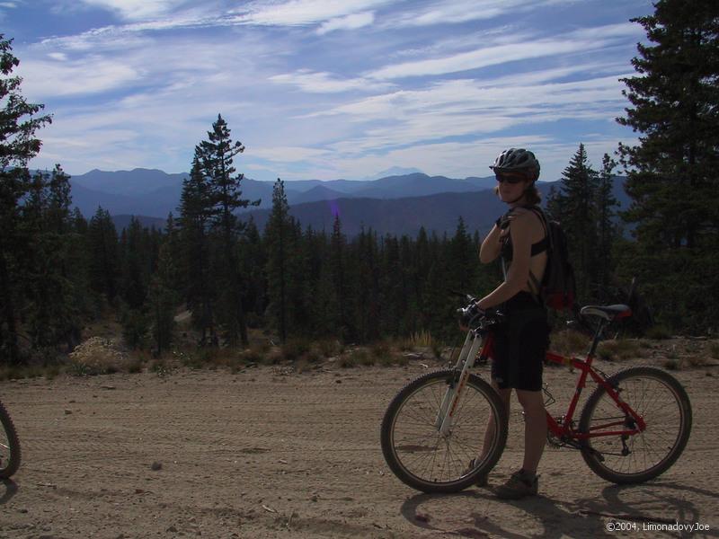Biker and Mt. Rainier