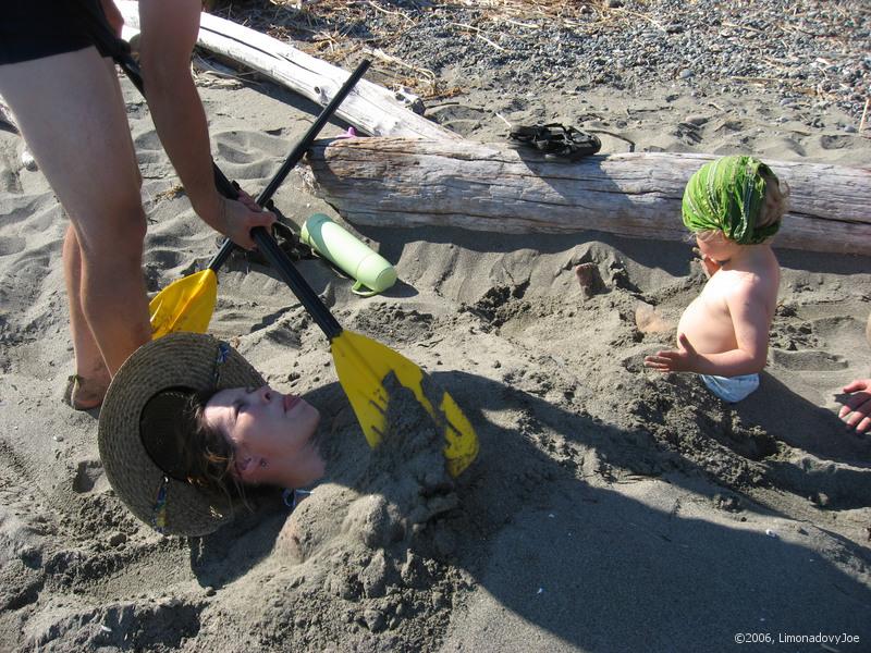 playing with sand